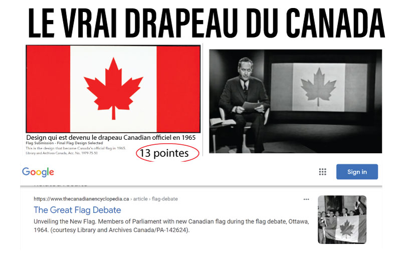 le vrai drapeau du Canada 1965